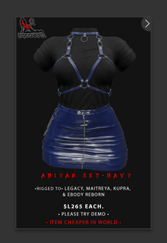 Second Life Marketplace - P.D - Aniyah Set - NAVY {ADD ME}